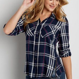 Maurices | Long Sleeve Button-Up Plaid Blouse